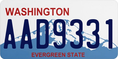 WA license plate AAD9331