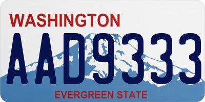 WA license plate AAD9333