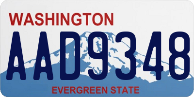 WA license plate AAD9348