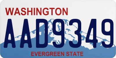 WA license plate AAD9349