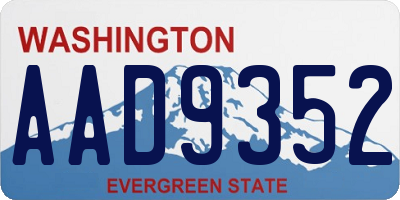 WA license plate AAD9352