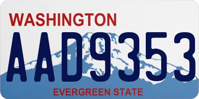 WA license plate AAD9353