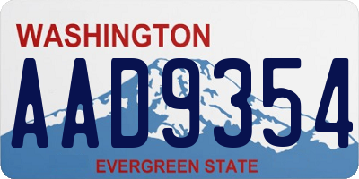 WA license plate AAD9354