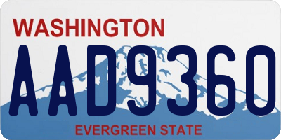 WA license plate AAD9360