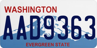 WA license plate AAD9363