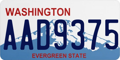 WA license plate AAD9375