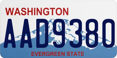 WA license plate AAD9380