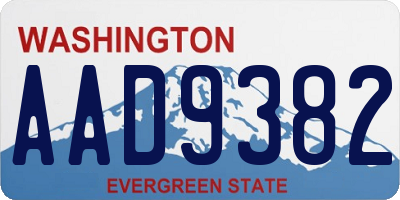 WA license plate AAD9382
