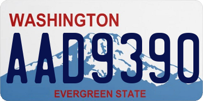 WA license plate AAD9390