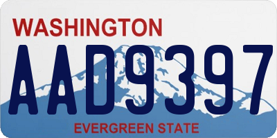 WA license plate AAD9397