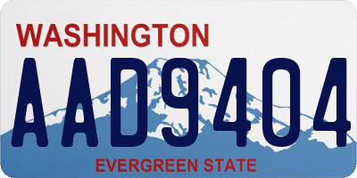 WA license plate AAD9404