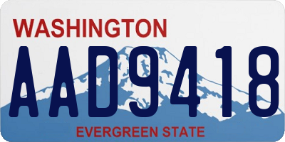 WA license plate AAD9418