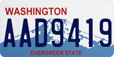 WA license plate AAD9419