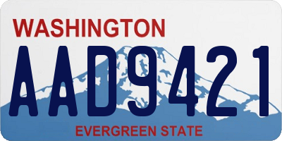 WA license plate AAD9421