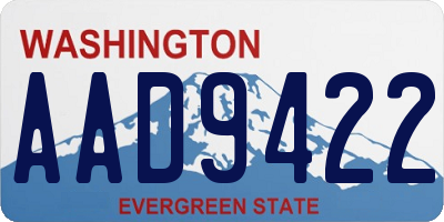 WA license plate AAD9422