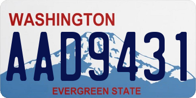 WA license plate AAD9431