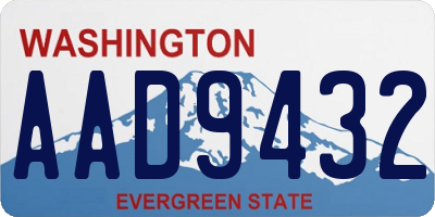 WA license plate AAD9432