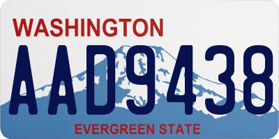 WA license plate AAD9438
