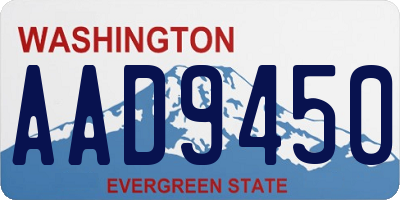 WA license plate AAD9450