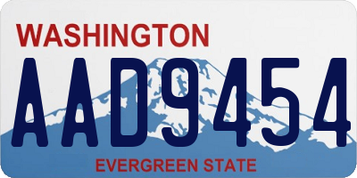 WA license plate AAD9454