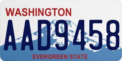 WA license plate AAD9458