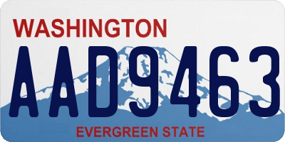 WA license plate AAD9463