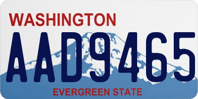 WA license plate AAD9465