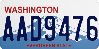 WA license plate AAD9476