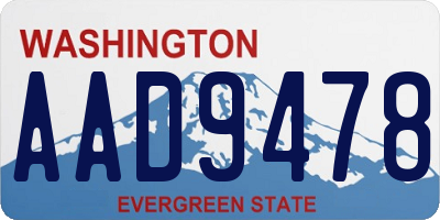 WA license plate AAD9478
