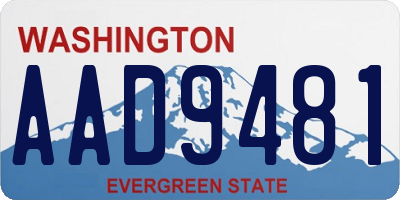WA license plate AAD9481
