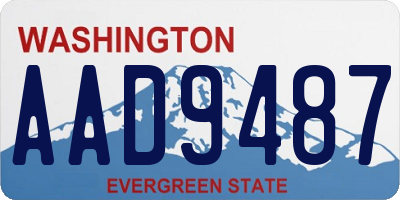 WA license plate AAD9487