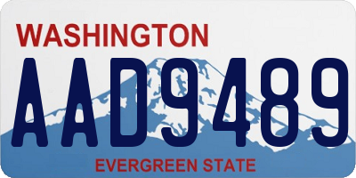 WA license plate AAD9489