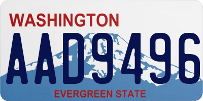 WA license plate AAD9496