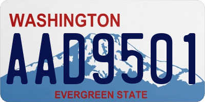 WA license plate AAD9501
