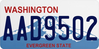 WA license plate AAD9502