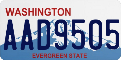 WA license plate AAD9505