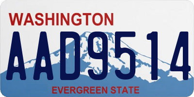 WA license plate AAD9514