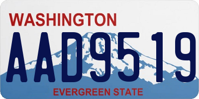 WA license plate AAD9519