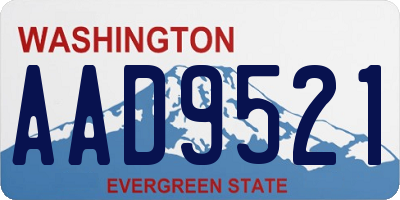 WA license plate AAD9521