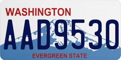 WA license plate AAD9530