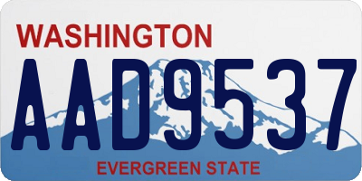 WA license plate AAD9537