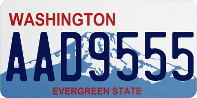 WA license plate AAD9555