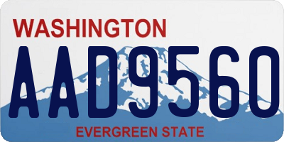 WA license plate AAD9560