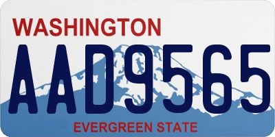 WA license plate AAD9565