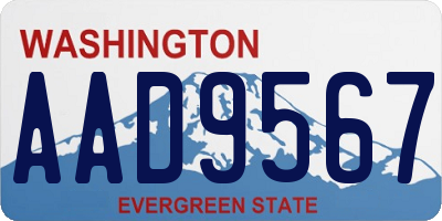 WA license plate AAD9567