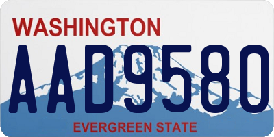 WA license plate AAD9580