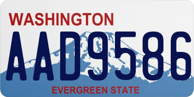 WA license plate AAD9586