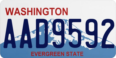 WA license plate AAD9592