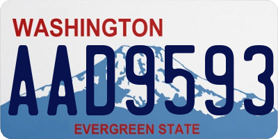 WA license plate AAD9593