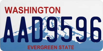 WA license plate AAD9596